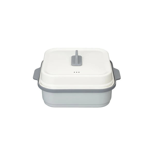 CB JAPAN Range Grill Deep Square Microwave Pan (1.8L) | Smoke-Free Multi-Cooker with Press-Lid (Includes 70 Recipes)