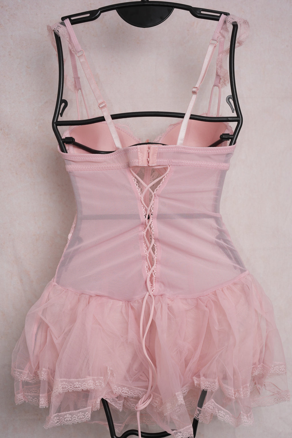 Women’s Lace Babydoll Lingerie Top with Mini Skirt