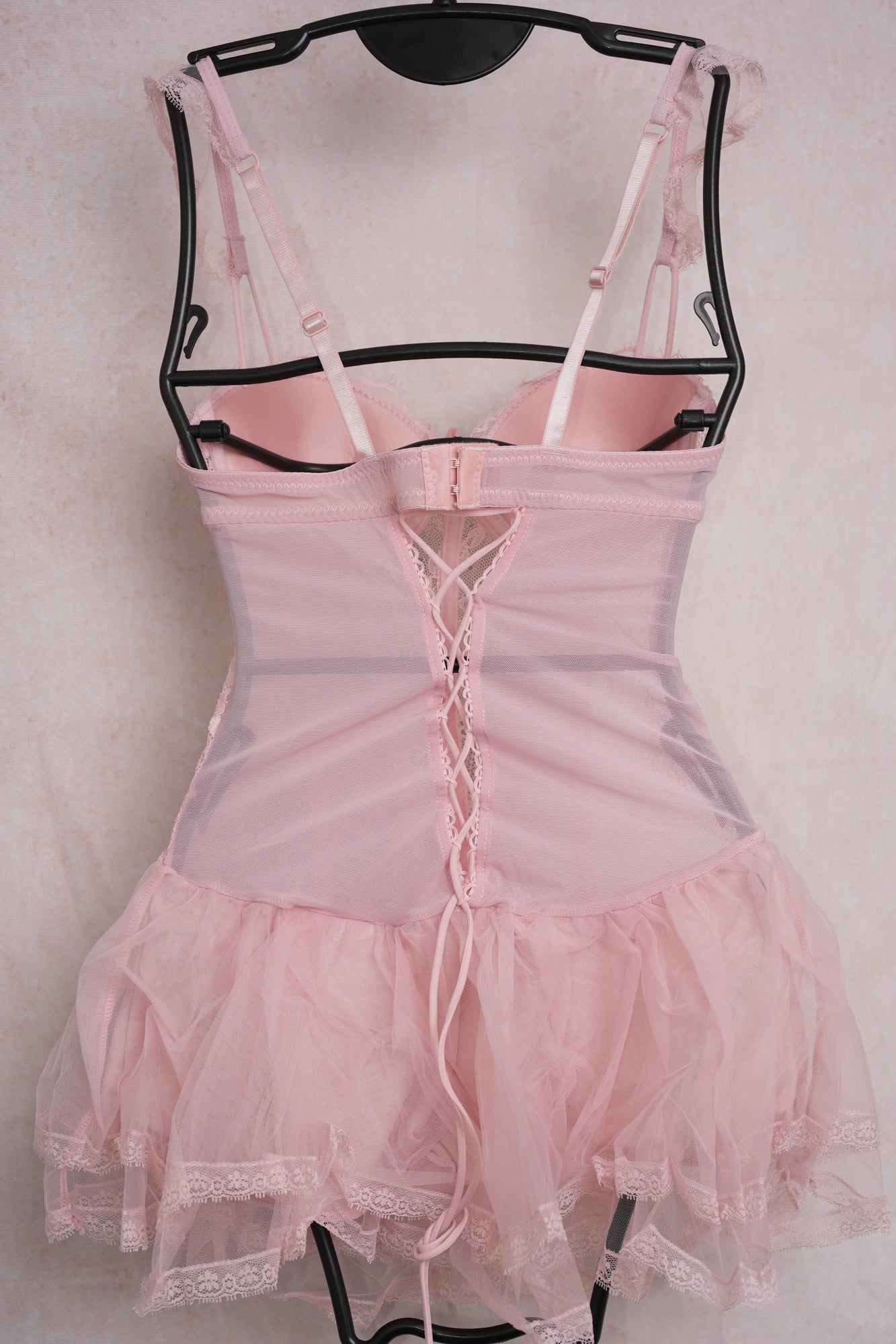 Women’s Lace Babydoll Lingerie Top with Mini Skirt