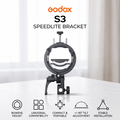 Godox S3 Speedlite S-Type Bracket | Bowens Mount Flash Adapter Holder for Speedlight & Pocket Flashes