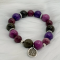 【九狐姫堂】[Wood Generates Fire] Natural Green & Purple Tourmaline Energy Crystal Bracelet — For Wealth, Family Harmony & Optimal Health