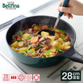 [Ultra-Lightweight & Non-Stick] Super Bellfina Premium 28cm Deep Frying Pan & Stir-Fry Wok | High Heat Retention (IH & Gas All Stoves Compatible)