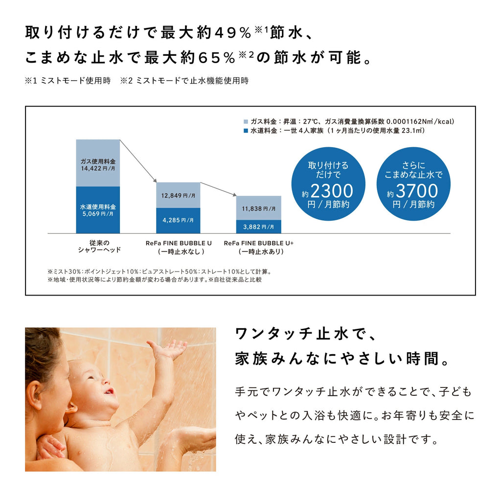 [Salon-Grade Skincare] ReFa FINE BUBBLE U / U+ Micro-Nano Bubble Shower Head | Deep Pore Cleansing, Skin Hydration Shield & Luxurious Shower Experience
